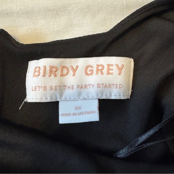 Birdy Grey XS Black Maxi Dress ~ Adjustable Tie Straps Front Slit Bridesmaid - Picture 9 of 10